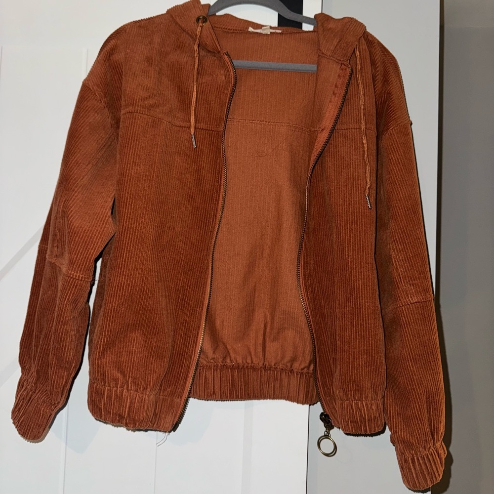 Burnt orange corduroy ribbed jacket size small